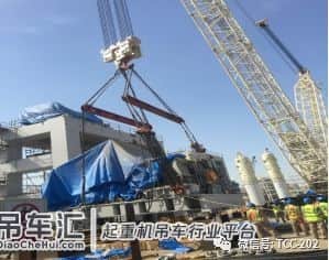 600履带吊助中化三建阿曼乙烯项目顺利吊装成功