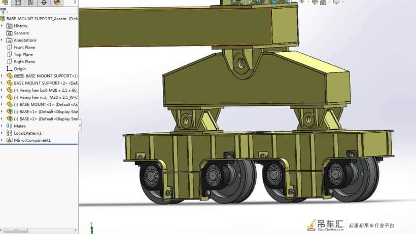 双梁起重机3D模型图纸 Solidworks设计