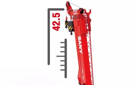 红色小钢炮STC250T发布！5截U型42.5米臂/自重34t/配重5.9t