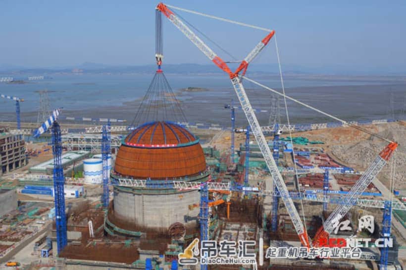 中联重科履带起重机成功为福清核电6号机组完成穹顶吊装