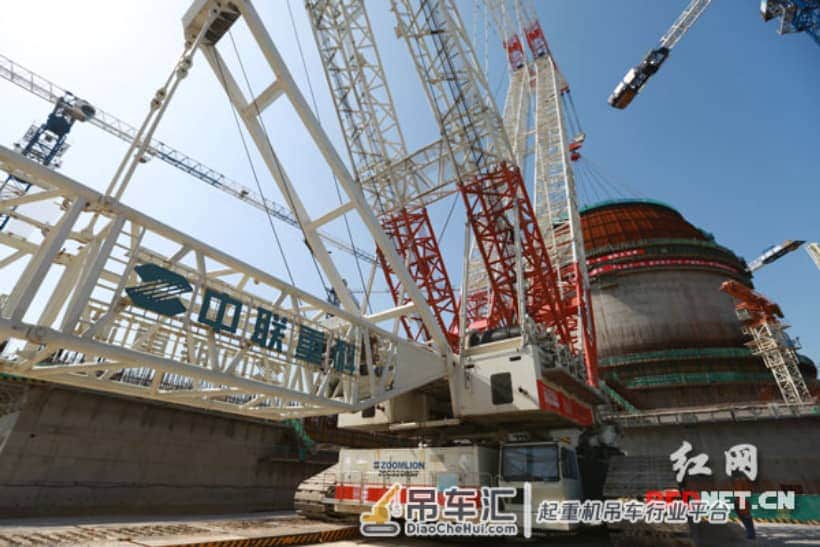 中联重科履带起重机成功为福清核电6号机组完成穹顶吊装