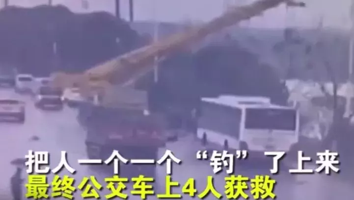 “神操作”司机找到了:公交车冲下河,他神反应开吊车“钓”人