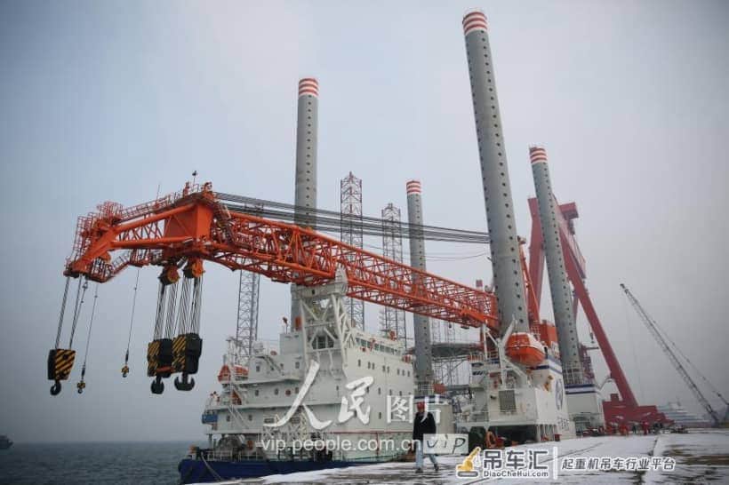 青岛：国内起重量最大的风电施工平台今天交付