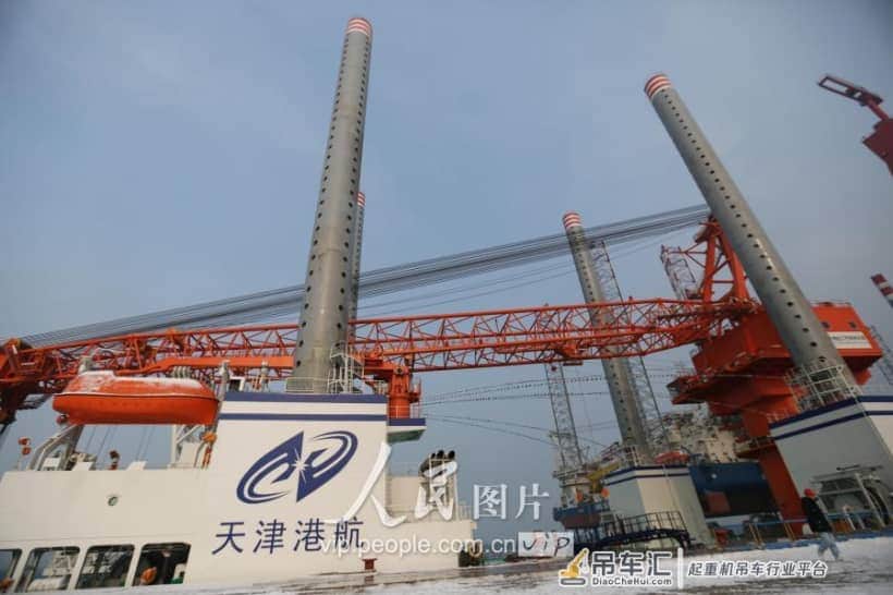 青岛:国内起重量最大的风电施工平台今天交付