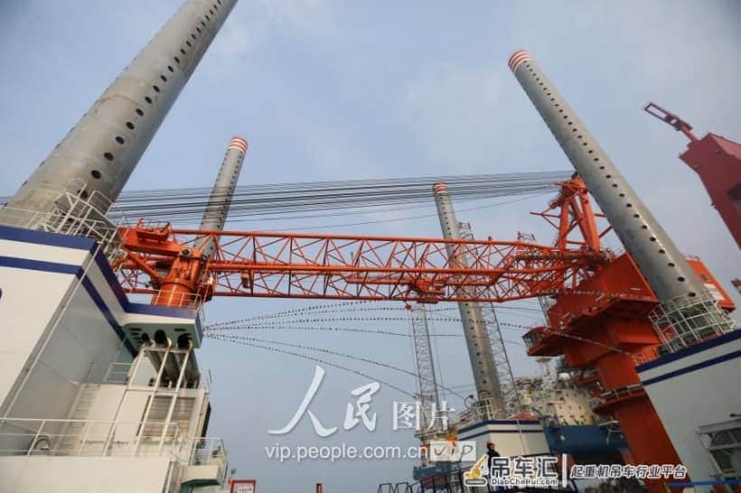 青岛:国内起重量最大的风电施工平台今天交付