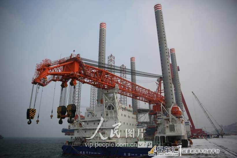青岛:国内起重量最大的风电施工平台今天交付