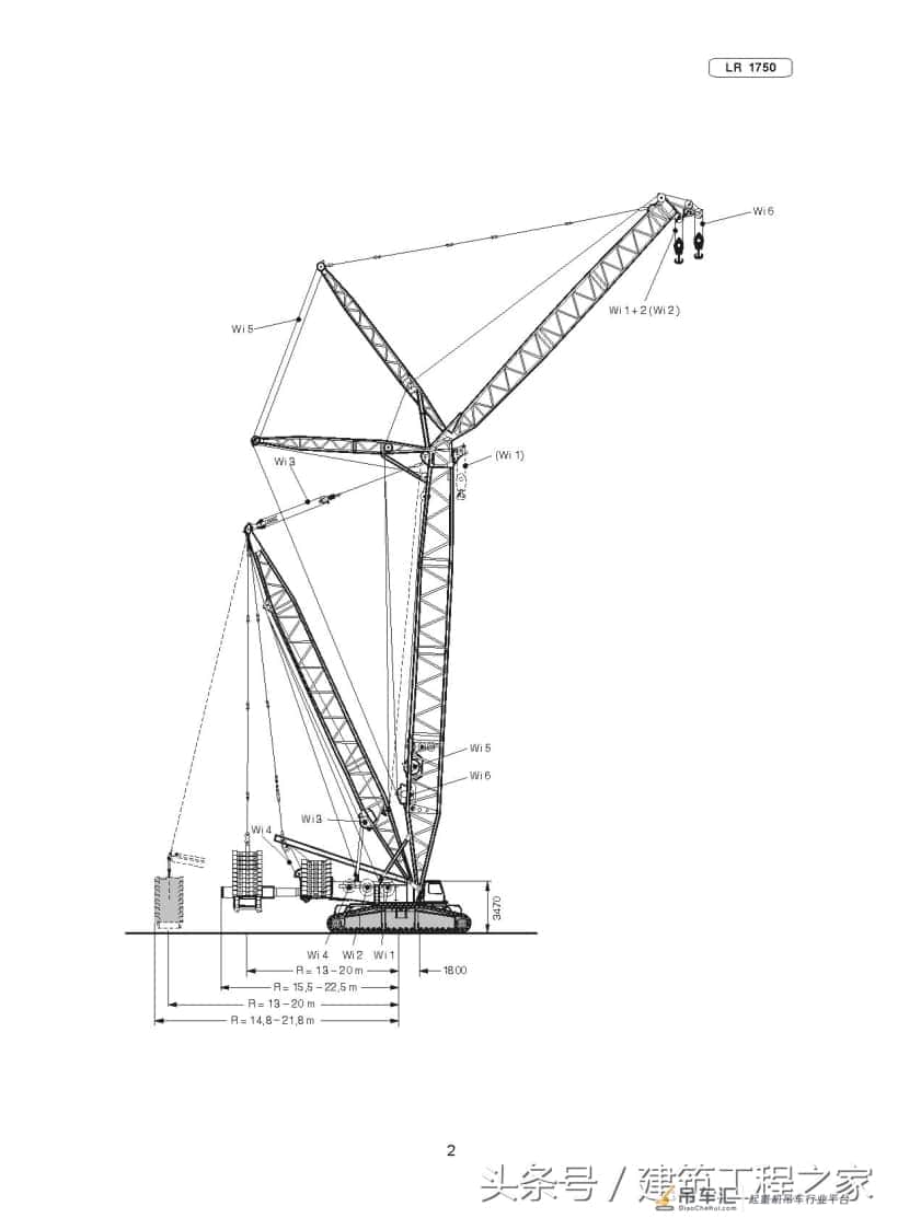 建筑工程:LR1750-750T履带式起重机规格及应用范围,涨知识了