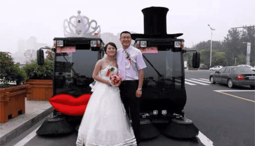 婚礼上“独特”的婚车，拖拉机，吊车齐上阵