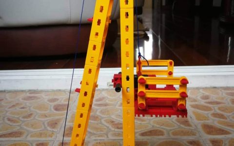 德国乐高fischertechnik慧鱼万能系列之建筑材料起重机模型