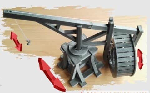 中世纪起重机结构模型3D打印图纸 STL格式