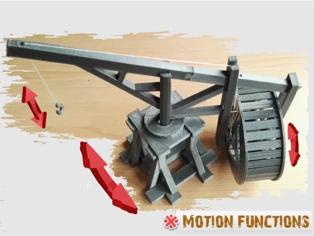 中世纪起重机结构模型3D打印图纸 STL格式