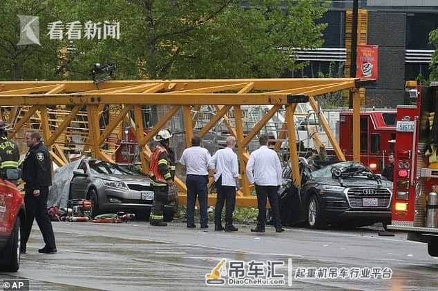 视频｜谷歌在建大楼起重机折断 砸中地面6辆车致4死3伤