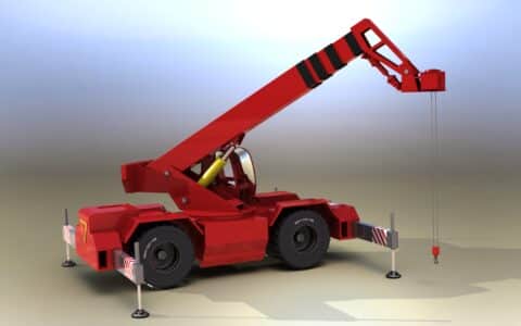 Verreiker小型四轮吊车模型3D图纸 Solidworks设计