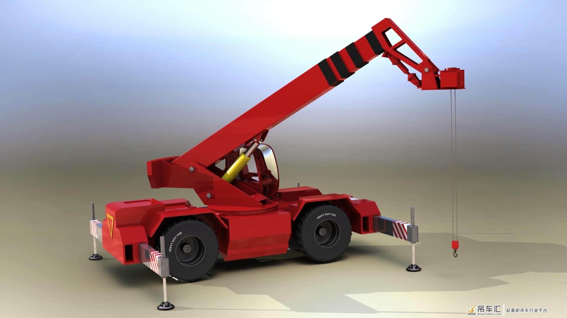 Verreiker小型四轮吊车模型3D图纸 Solidworks设计