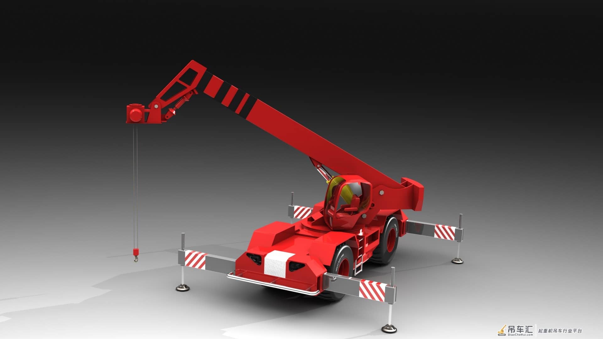 Verreiker小型四轮吊车模型3D图纸 Solidworks设计