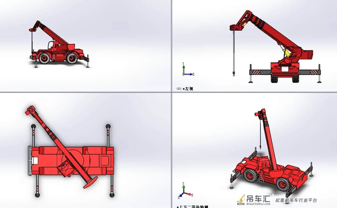 Verreiker小型四轮吊车模型3D图纸 Solidworks设计