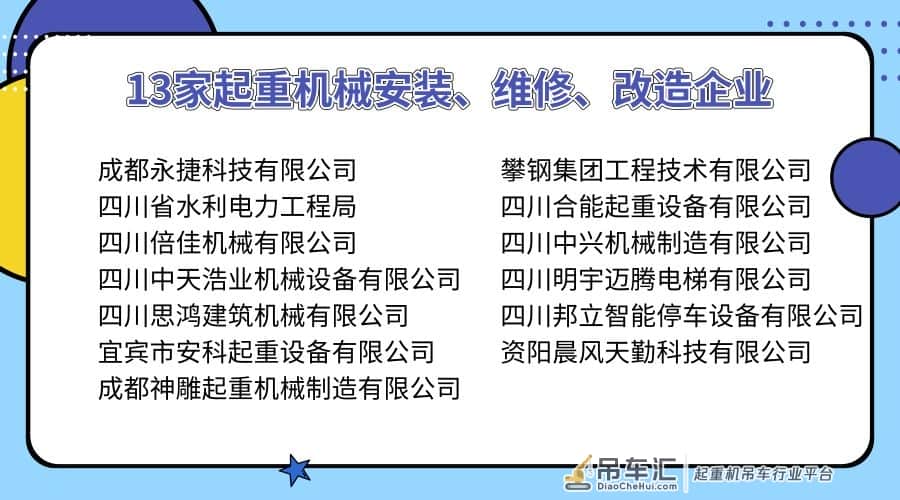 四川26家起重机械相关企业和检验机构存问题↓