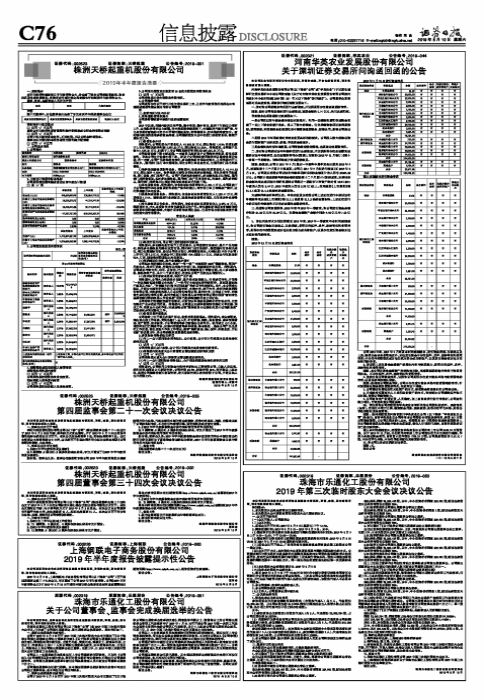 株洲天桥起重机股份有限公司2019年半年度报告摘要