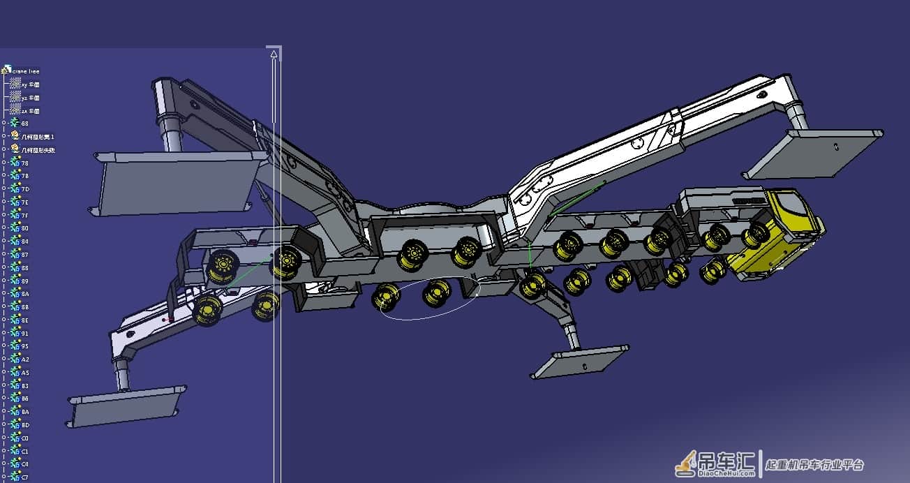 LIEBHERR LTM 11200新型轮式起重机底盘模型3D图纸 IGS格式