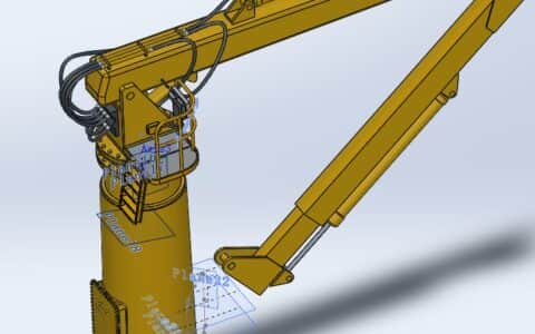 拖船船舶起重机吊机3D图纸 Solidworks设计 附STP