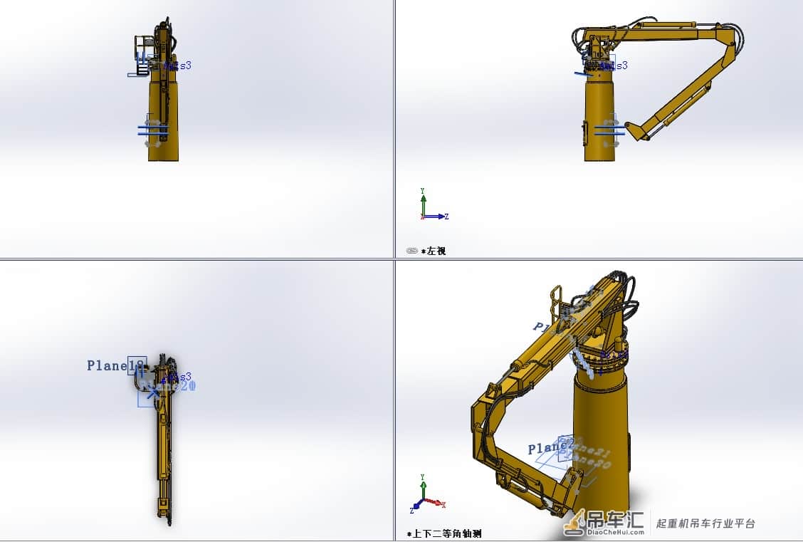 拖船船舶起重机吊机3D图纸 Solidworks设计 附STP