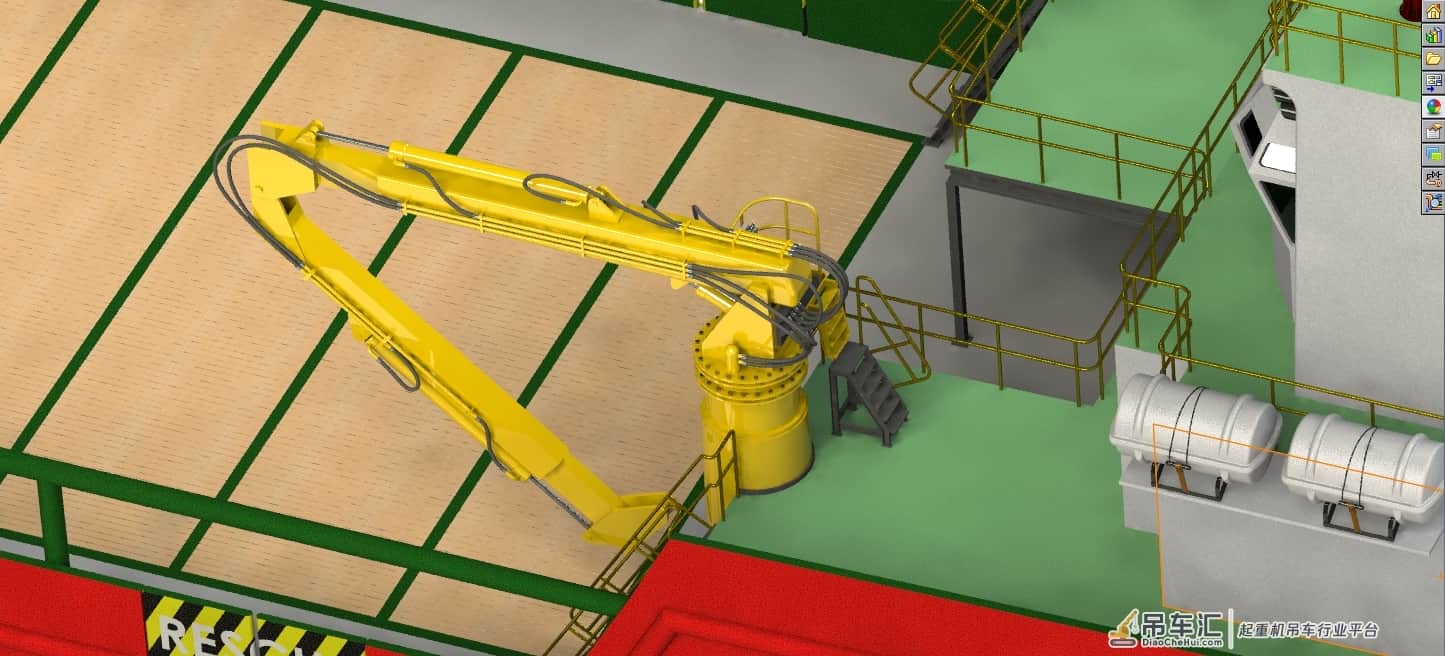 拖船船舶起重机吊机3D图纸 Solidworks设计 附STP