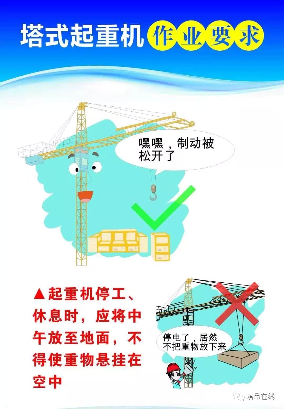 塔式起重机作业要求高清挂图