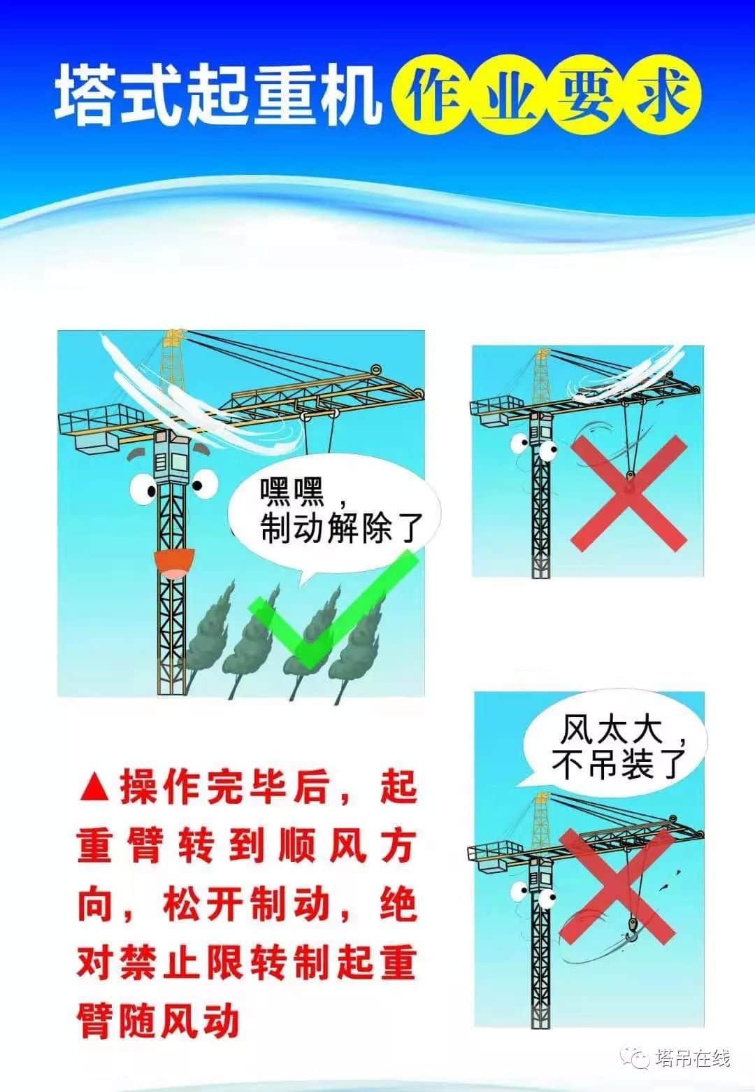 塔式起重机作业要求高清挂图