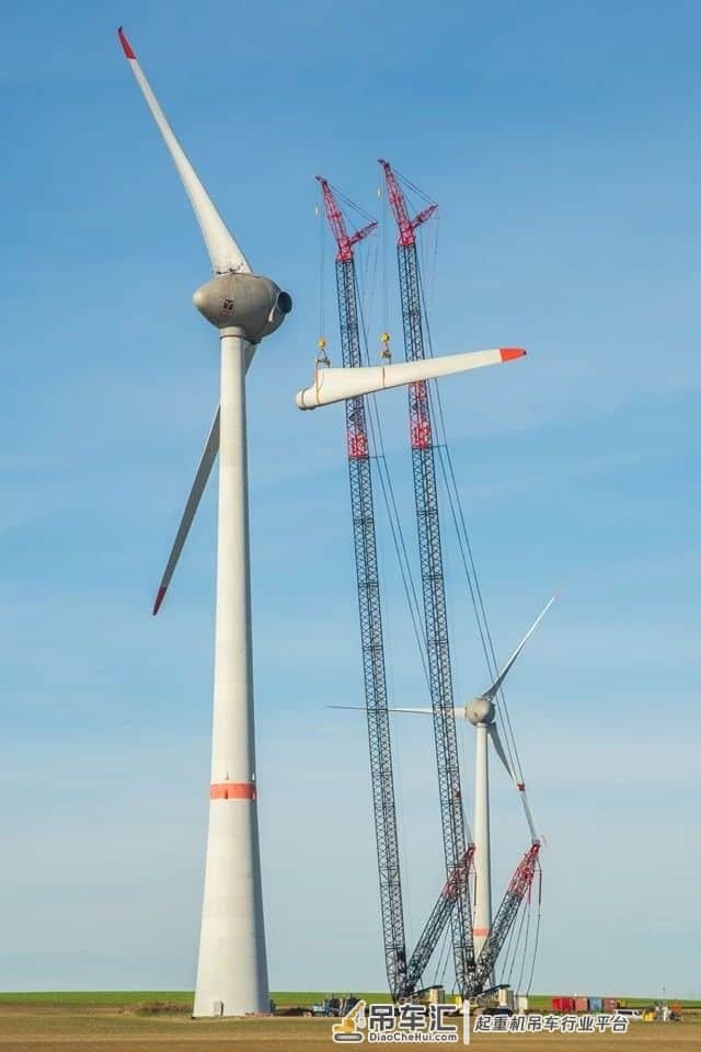 罕见土豪工程!两台德马格cc3800履带吊干风电