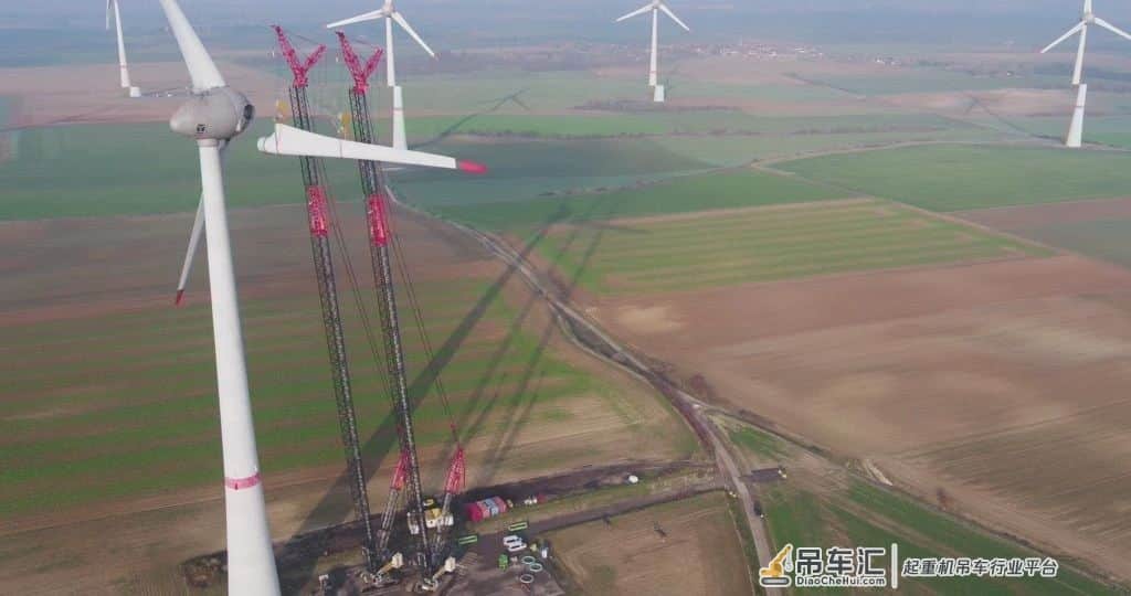 罕见土豪工程!两台德马格cc3800履带吊干风电