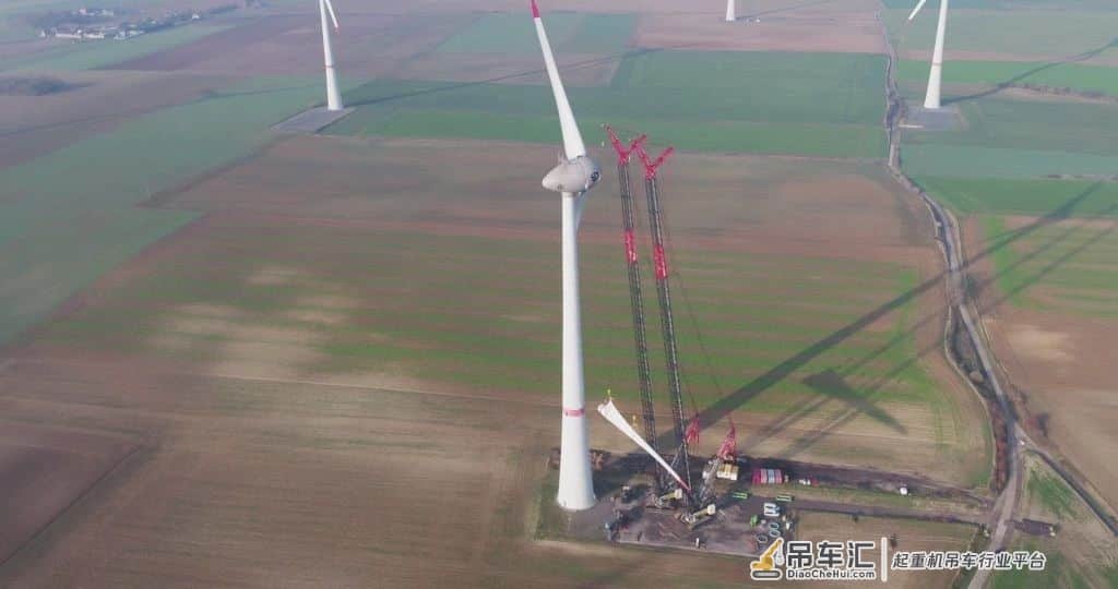 罕见土豪工程!两台德马格cc3800履带吊干风电