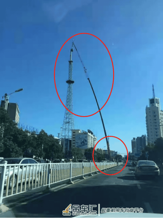 12月2日邓州市220吨吊车闹市拆电视塔折断!谁来为本次事故负责!
