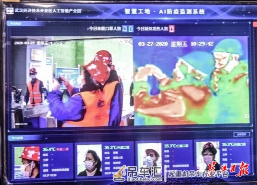AI防疫监测,建筑起重机械检测达标才能使用,武汉复工复产绷紧“安全弦”