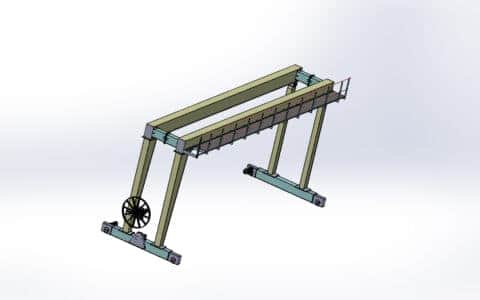 gantry crane门式起重机简易结构3D图纸 IGS格式