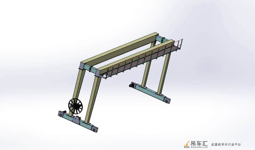 gantry crane门式起重机简易结构3D图纸 IGS格式