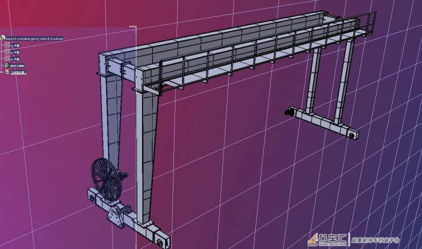 gantry crane门式起重机简易结构3D图纸 IGS格式