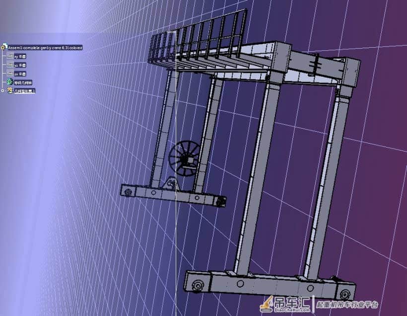 gantry crane门式起重机简易结构3D图纸 IGS格式