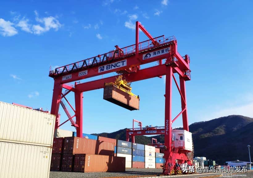 青岛海西重机2台自动化轨道吊 顺利交付韩国釜山新港！