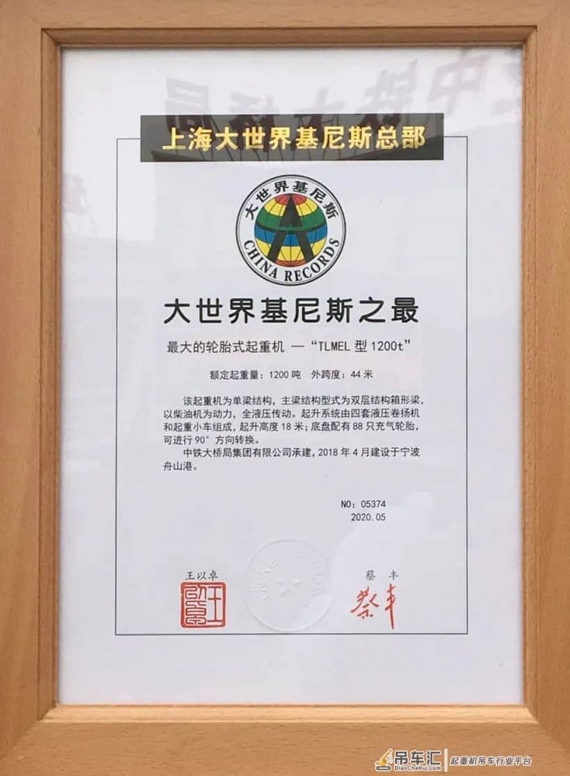 国内“最大的轮胎式起重机”落户中铁大桥局