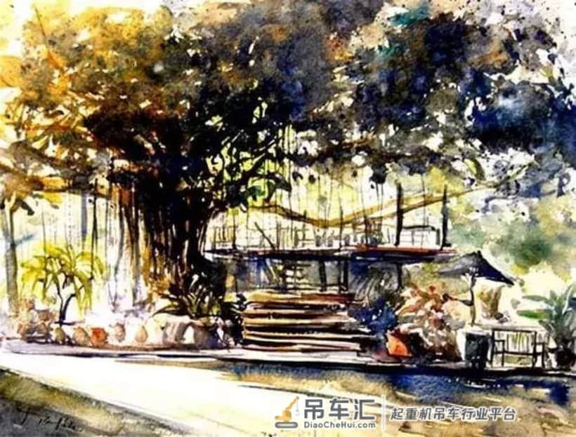 起重机与群鸥齐鸣:新加坡水彩画家陈长豪作品选