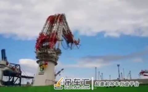 全球最大吨位风电安装船吊臂断裂 狠狠砸向底座似灾难大片