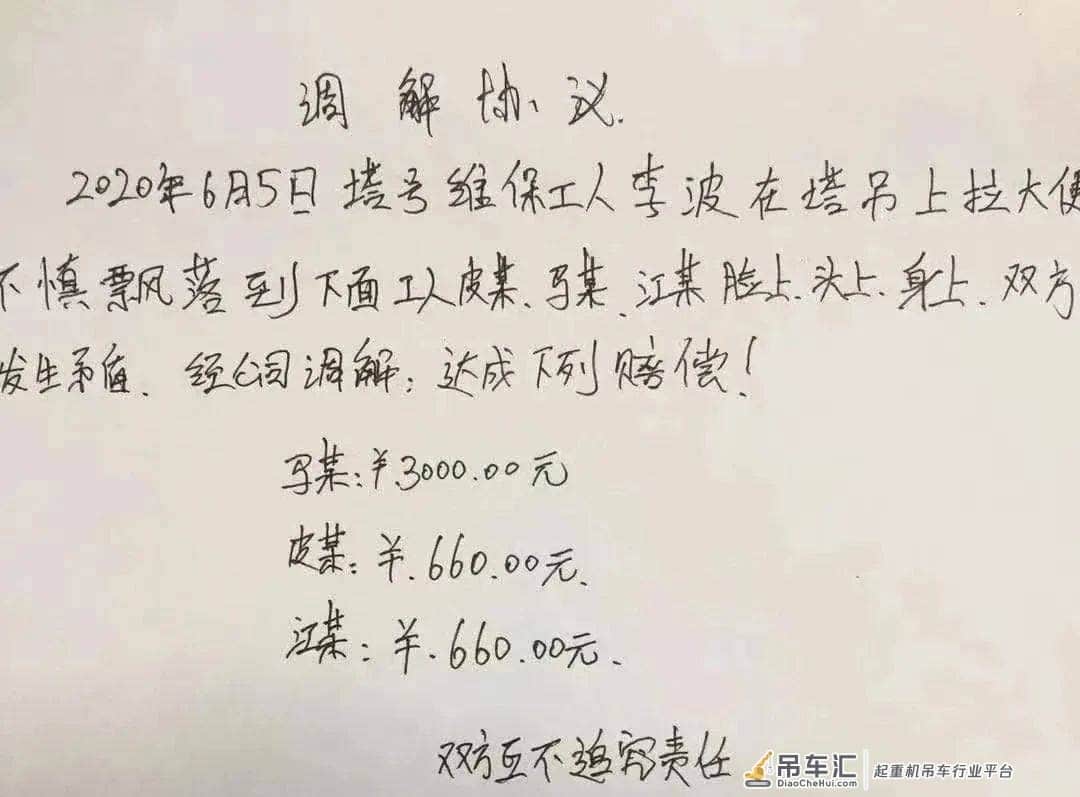 史上最贵一泡屎！在塔吊上大便，砸中底部3人！赔了4320元！