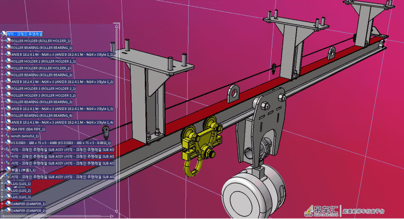 crane-trolley天车式起重机3D数模图纸 STP格式