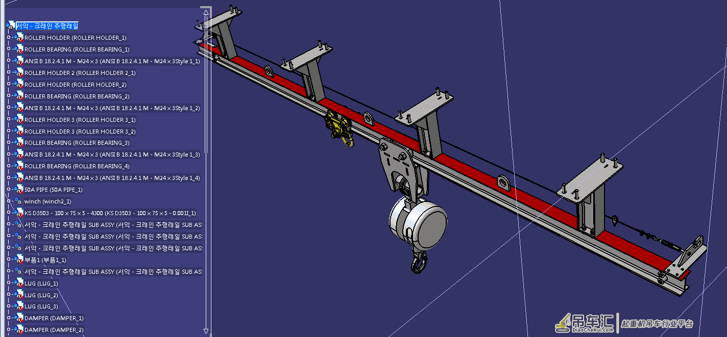 crane-trolley天车式起重机3D数模图纸 STP格式