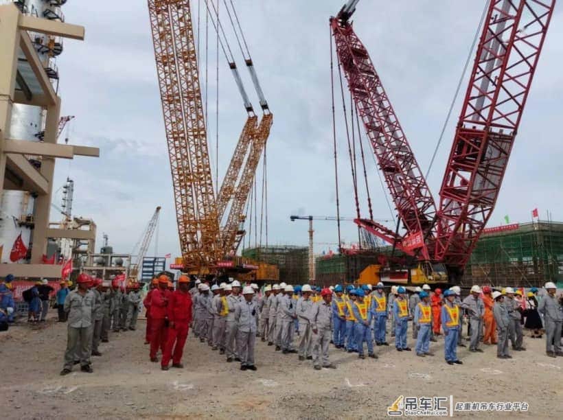 四战四捷!中石化起运4000吨履带起重机华谊项目第一阶段任务圆满完成