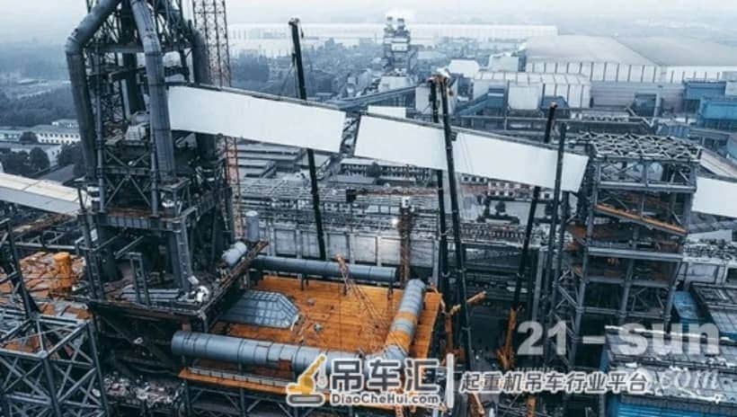 徐工大吨位起重机联吊助力澳森钢铁高炉上料通廊建设