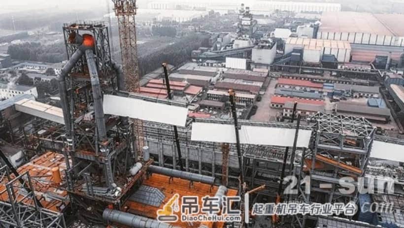 徐工大吨位起重机联吊助力澳森钢铁高炉上料通廊建设