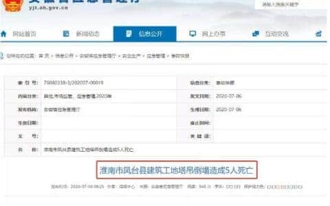 突发8死1伤！2天发生2起塔吊倒塌事故！