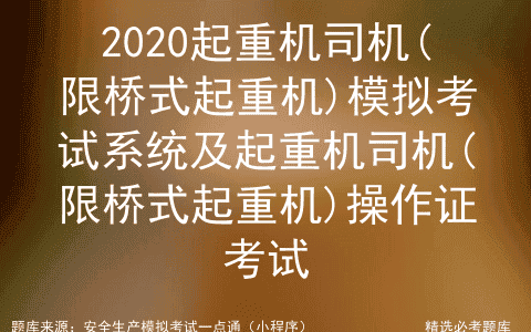 2020起重机司机(限桥式起重机)模拟考试系统