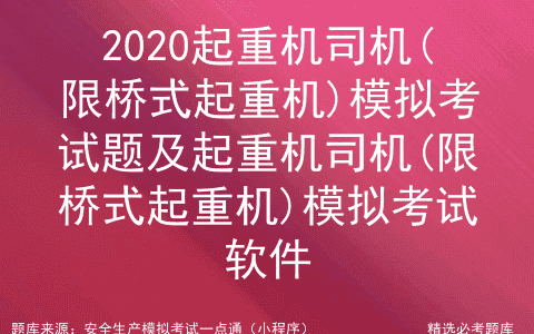2020年起重机司机(限桥式起重机)模拟考试软件